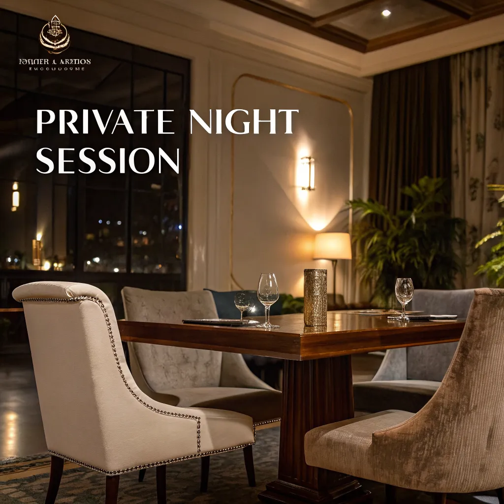 Ambiente sofisticado de sesión nocturna privada